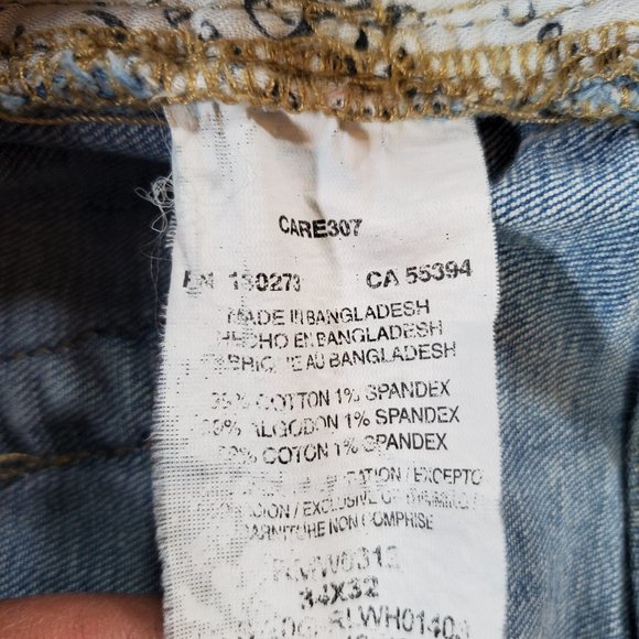 Rock and Republic Jeans Mens 34x32 Blue Denim Slim Straight Stretch Faded Grunge - Picture 16 of 16